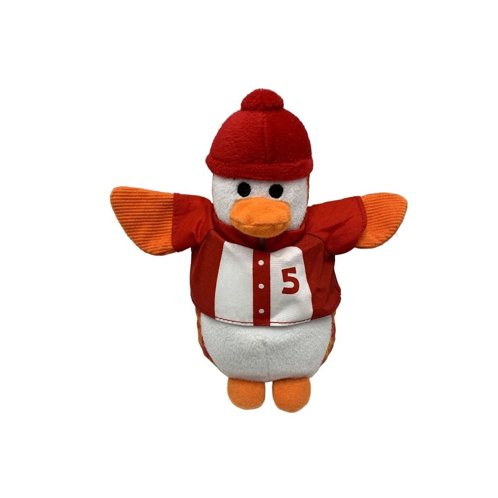 Infantino Plush Stuffed Animal Toy Doll Penguin Red White Orange 8 in Tall